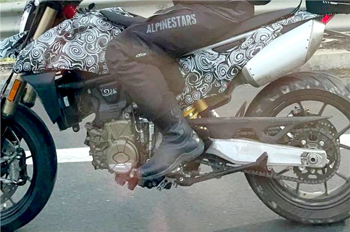 Single-cylinder Ducati Hypermotard spotted testing